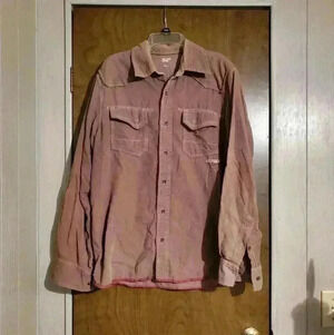 Size Medium Tommy Hilfiger Denim Brown Corduroy Embroidery Stitch Button Down